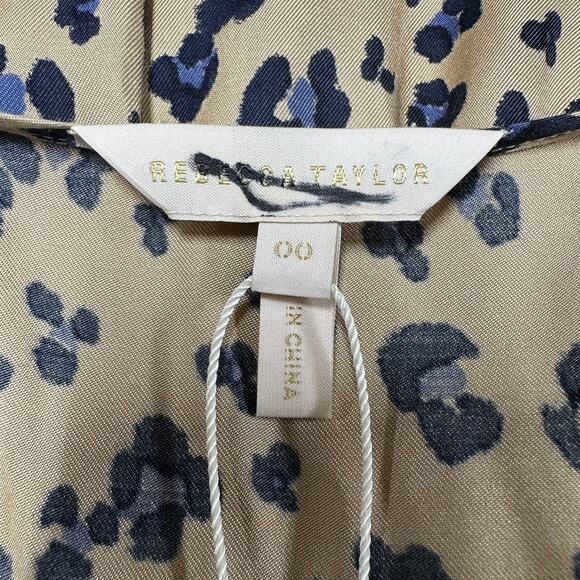 Rebecca Taylor Cheetah Print Silk Dress Size 00 NWT $395 MSRP Balloon Sleeve - Picture 5 of 12